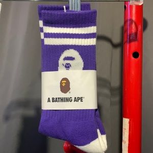 A Bathing Ape Purple Socks OS